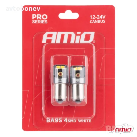 LED крушки AMIO PRO CANBUS-T4W(BA9s)12/24V, к-т/2бр./, снимка 2 - Аксесоари и консумативи - 50302681