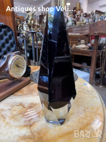 Стъклена ваза №7162 , снимка 4 - Антикварни и старинни предмети - 50950756