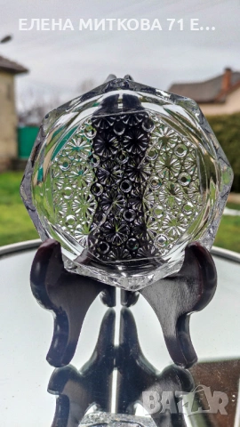 Комплект от 5 бр. френски кристални поставки за чаши, снимка 5 - Чаши - 53633763