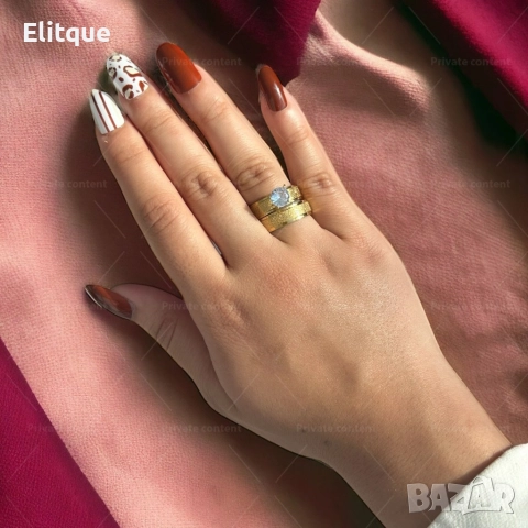 Красив дамски пръстен от неръждаема стомана с хубав блестящ камък