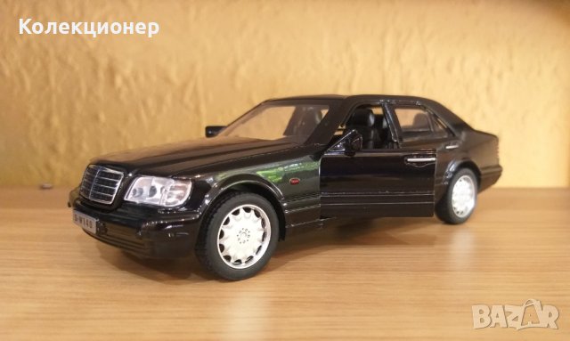 Метална количка Мерцедес W140 S-Class, Мечока - Mercedes, снимка 3 - Колекции - 41018054
