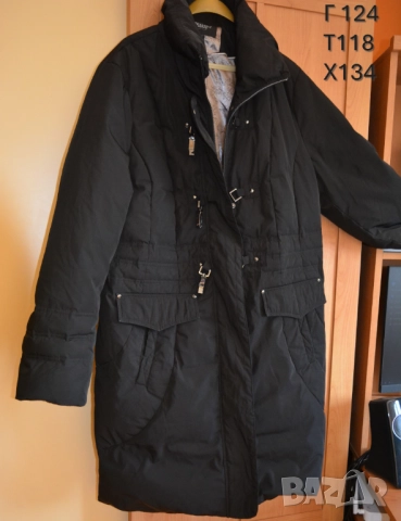 🧥 Дамско есенно/зимно черно яке от шушляк с гъши пух; 3XL÷4XL.