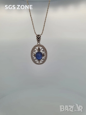 СРЕБЪРНА ВИСУЛКА 925 СЪС САПФИР ИЛИ РУБИН, снимка 5 - Колиета, медальони, синджири - 52366172