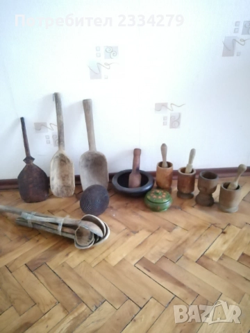 Стари дървени лъжици и лопатки изработени ръчно., снимка 2 - Антикварни и старинни предмети - 40489898