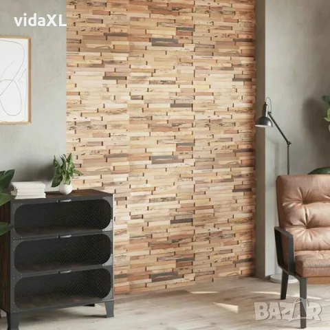 vidaXL Стенни облицовъчни панели 10 бр 1,03 м² рециклирано дърво тик（SKU: 326170）, снимка 2 - Облицовки - 56063237