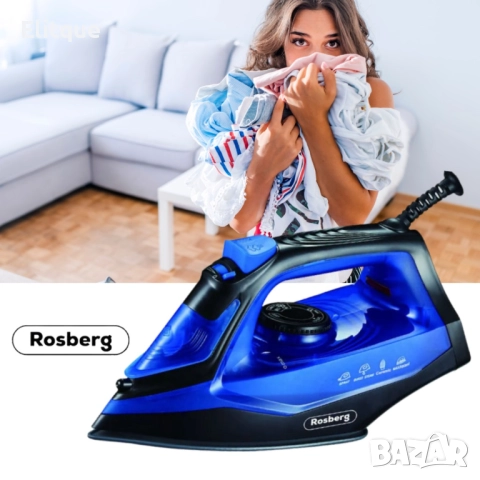 Ютия Rosberg, 2200W, 160мл., Керамична плоча 2 ГОДИНИ ГАРАНЦИЯ, снимка 10 - Ютии - 52591859