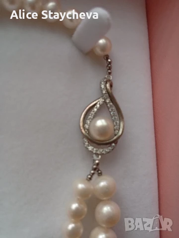 Swan pearls колие бели перли, снимка 3 - Колиета, медальони, синджири - 51040965