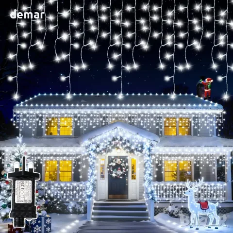 Govee Icicle Outdoor Christmas Lights IP65 – 20.5 м, 640 LED, 8 режима и таймер 6ч (memory)