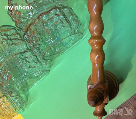 Дървен ретро полилей с 3 кружки, снимка 5 - Антикварни и старинни предмети - 53076738