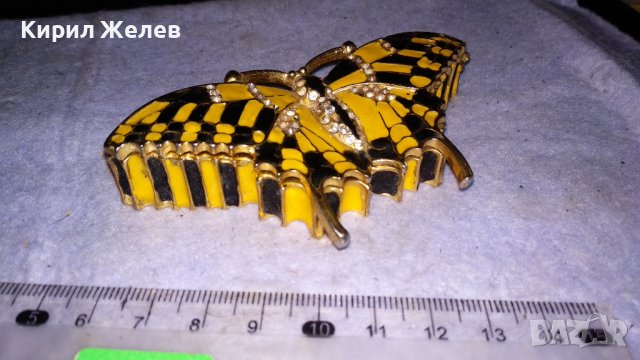 ГОЛЯМА ЕМАЙЛИРАНА ПОЗЛАТЕНА ДЕКОРАТИВНА АРТ ПЕПЕРУДА с КРИСТАЛЧЕТА 33994, снимка 8 - Декорация за дома - 38927917