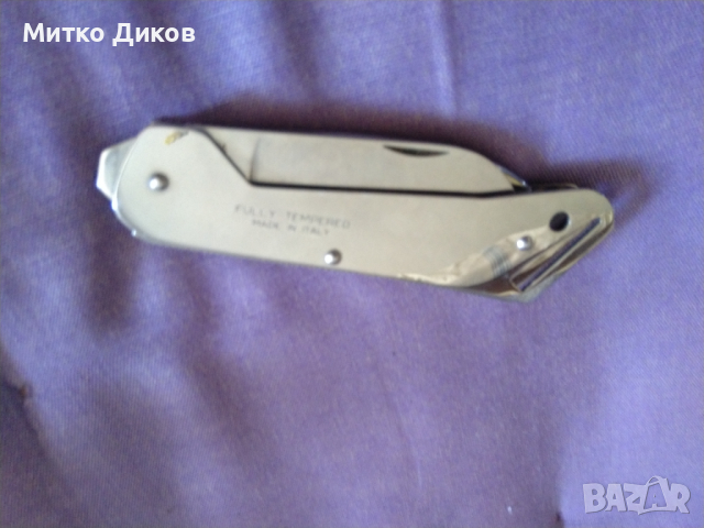 Нож назъбен за лява ръка нов Clipper fully tempered made in italy 120х75мм, снимка 3 - Ножове - 36245660