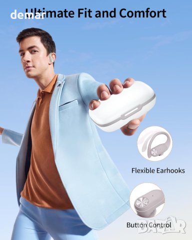 GameXtrem Безжични слушалки Bluetooth с калъф за безжично зареждане,IPX7 водоустойчиви, бели и черни, снимка 3 - Bluetooth слушалки - 44500069