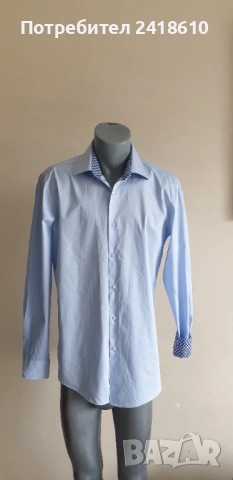 Hugo Boss H - HAND - kent-C3-214 Organic Cotton Slim Fit Mens Size 41 - L - 16  НОВО! ОРИГИНАЛ! Мъжк, снимка 8 - Ризи - 51906648