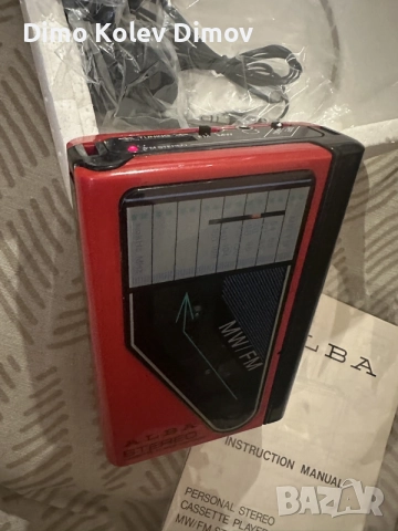 Уокмен ALBA като чисто нов. Opened never used. Рядък модел в червен цвят. Без забележки., снимка 9 - Радиокасетофони, транзистори - 55967182