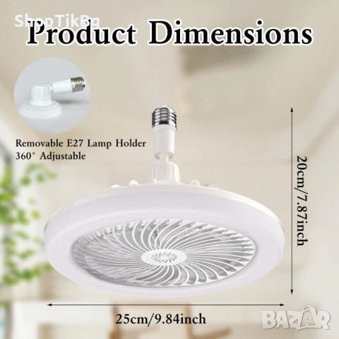 Модерен LED таванен вентилатор с осветление, снимка 3 - Други стоки за дома - 49156353