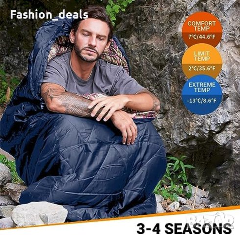 Нов Спален чувал за възрастни 3-4 сезона лек водоустойчив за Туризъм къмпинг, снимка 4 - Други стоки за дома - 42397091