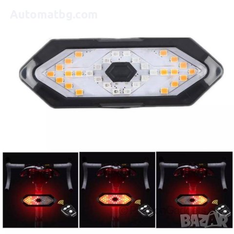 Led мигач за велосипед и мотопед Automat, С безжично дистанционно, Черен, снимка 3 - Аксесоари за велосипеди - 41211049