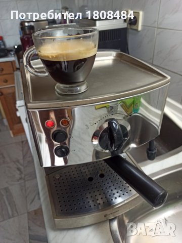 Кафемашина Ронсон иноксова с ръкохватка с крема диск, работи перфектно , снимка 2 - Кафемашини - 41840842