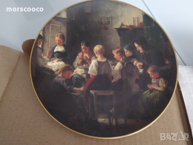 Баварски порцелан рисувана чиния, сертификат, снимка 2 - Антикварни и старинни предмети - 34521775