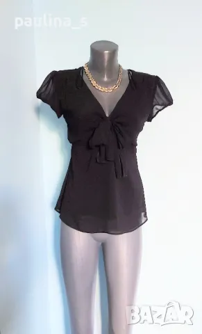 Три различни броя / Черна маркова блуза тип туника с къс ръкав , снимка 3 - Туники - 50397510