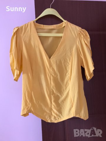 Дамска Копринена Блуза с Къс Ръкав Лятна блуза, снимка 1 - Ризи - 41554812