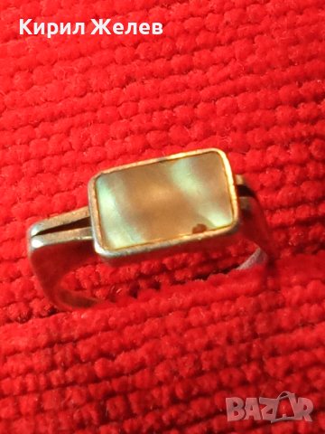 СТАР СРЕБЪРЕН СЕДЕФЕН АРТ НУВО СТИЛ ПРЪСТЕН СРЕБРО 925 РЪЧНО ИЗРАБОТЕН 25819, снимка 11 - Пръстени - 35884004