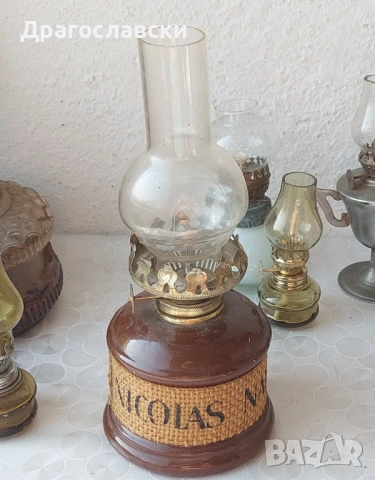 стъклени разни: Стара синя газена лампа, красива и други стъклени лампа, стъклена газена, снимка 16 - Други - 42256598