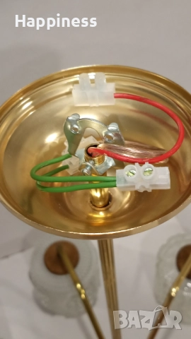 Абажур (полилей) от месинг с 6 Нови LED крушки, снимка 4 - Лампи за таван - 46419851