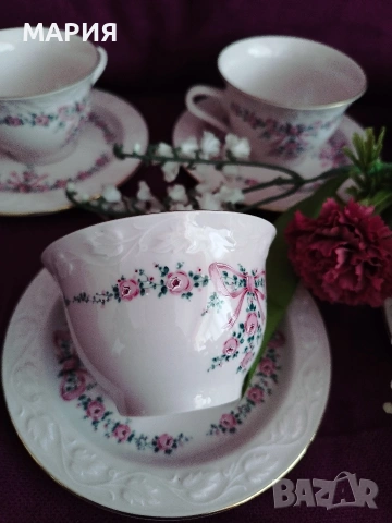 Немски комплект чаши за кафе/чай Scherzer Bavaria, снимка 10 - Сервизи - 53694661