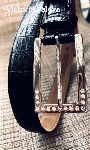 Красив черен колан естествена кожа, снимка 5 - Колани - 49729613