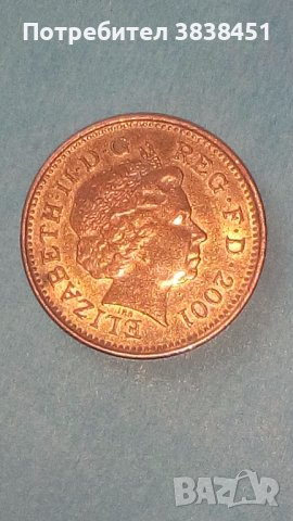 1 PENNY 2001 г. Англия, снимка 1