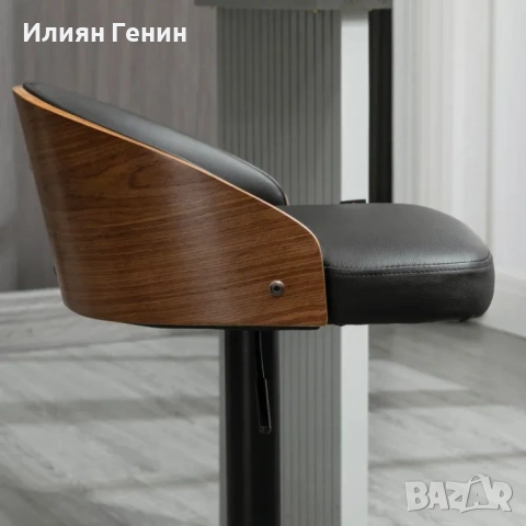 Комплект бар столове HOMCOM от 2 броя, Завъртане на 360°, снимка 3 - Столове - 51623194