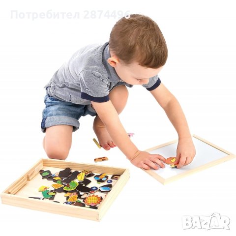 3971 Магнитна дървена дъска с пъзел 3 в 1 Ферма, снимка 2 - Други - 41550753