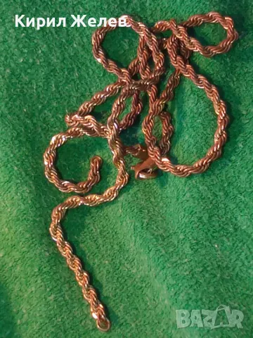 СТАР СТОМАНЕН ЛАНЕЦ ВИНТИДЖ ПЛЕТКА със СЛЕДИ от ПОЗЛАТА МАРКИРОВКИ и НУЖДА от ЛЕК РЕМОНТ 13767, снимка 15 - Колиета, медальони, синджири - 47111702