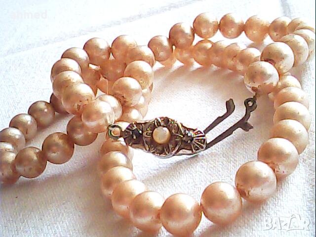 красиво колие от перли 4мм, снимка 5 - Антикварни и старинни предмети - 42198474