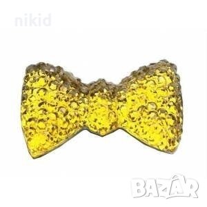 2 см сребриста златиста пластмасова панделка панделки папионка с камъчета за украса декорация, снимка 2 - Други - 38659634