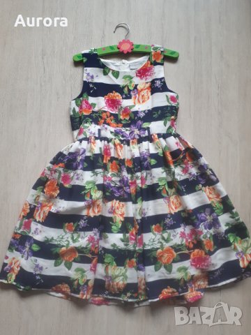 Цветна рокля, 9- 10 год., като нова, снимка 8 - Детски рокли и поли - 39538620