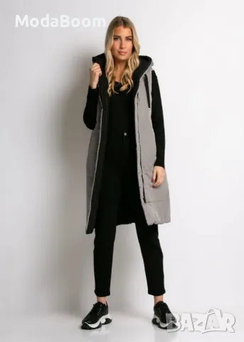 Двулицеви сиви дамски елеци 