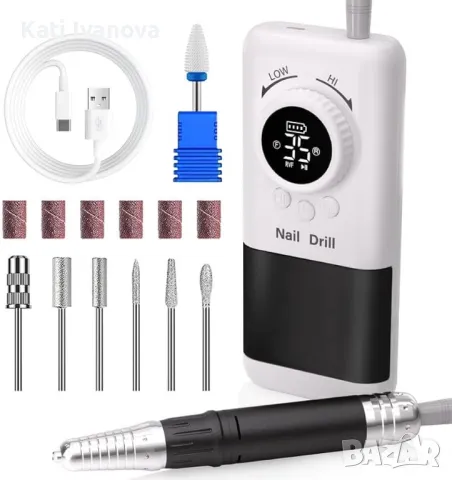 Професионална електрическа пила за нокти Retilio, преносима машина за нокти 35000 оборота, снимка 2 - Продукти за маникюр - 48025305