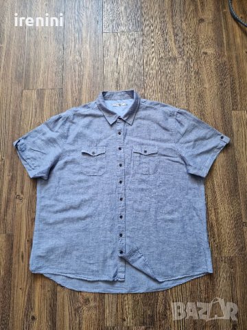 Страхотна мъжка ленена риза DRESSMANN размер 2XL, снимка 1 - Ризи - 41683158