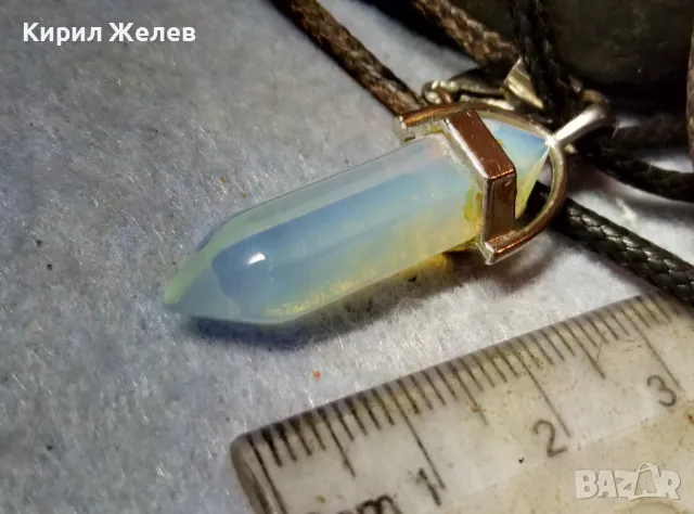 ПРЕКРАСНО ВИНТИДЖ АРТ КОЛИЕ с ВИСУЛКА от ФАСЕТИРАН ЛУНЕН КАМЪК 48781, снимка 7 - Колиета, медальони, синджири - 48842323