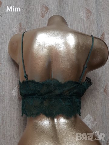 S Маслено зелено дантелено бюстие / бралетка /, снимка 6 - Корсети, бюстиета, топове - 41474084