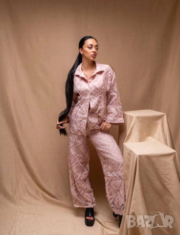 дамски комплект риза и панталон с прозрачен ефект , снимка 5 - Комплекти - 51541282