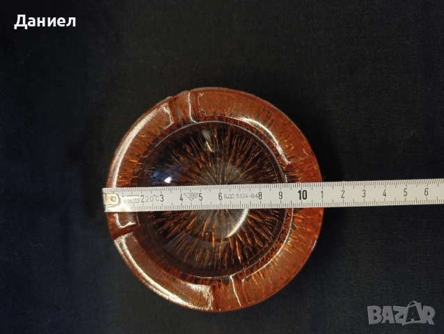 Ретро масивен стъклен пепелник., снимка 4 - Антикварни и старинни предмети - 51857975