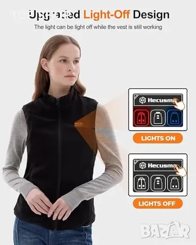 Жилетка с подгряване Hecusma Fleece за жени, батерия 16000mAh 7.4V - М, снимка 5 - Жилетки - 49965395