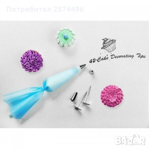 3133 Шприц за декорация с метални накрайници, комплект от 42 части, снимка 8 - Аксесоари за кухня - 35713500