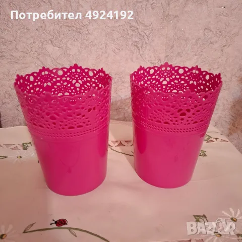 Комплект розови Кашпи, снимка 3 - Декорация за дома - 56183282