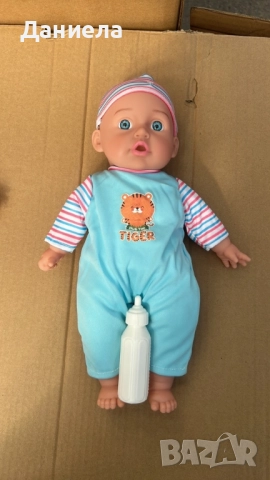 Реалистично говорещо бебе с аксесоар шише, снимка 3 - Кукли - 51879760