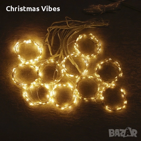 Коледни лампички с 300Led лампи 3 метра на 3 метра ,коледна завеса с дистанционно, снимка 11 - Декорация за дома - 52095220