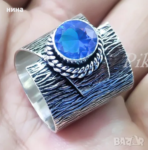 пръстен от сребро 925 с естествен танзанит